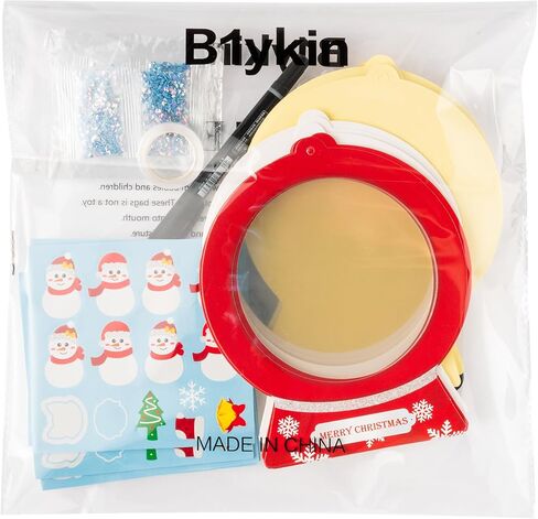 B1ykin Christmas Shaking Globe Craft Kit - 12Pcs DIY Family Members Names Snow Globe Hanging Ornaments with Glitter Diamond Marker Pen, Christmas Tree Party Decor for Home School Activity(Gingerbread) in Saudi Arabia