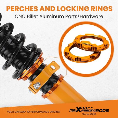 maxpeedingrods Coilovers لنيسان ألتيما 2002-2006، لنيسان ماكسيما 2004-2008، طقم تعليق كويلوفيرز قابل للتعديل للارتفاع، طقم خفض التخميد مسبقًا 1-3 بوصة ذهبي in Saudi Arabia