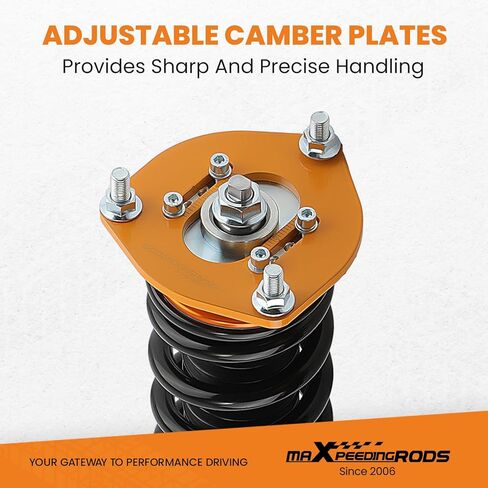 maxpeedingrods Coilovers لنيسان ألتيما 2002-2006، لنيسان ماكسيما 2004-2008، طقم تعليق كويلوفيرز قابل للتعديل للارتفاع، طقم خفض التخميد مسبقًا 1-3 بوصة ذهبي in Saudi Arabia