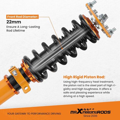 maxpeedingrods Coilovers لنيسان ألتيما 2002-2006، لنيسان ماكسيما 2004-2008، طقم تعليق كويلوفيرز قابل للتعديل للارتفاع، طقم خفض التخميد مسبقًا 1-3 بوصة ذهبي in Saudi Arabia
