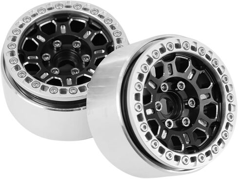 عجلات ألومنيوم Beadlock مقاس 1.9 بوصة، إطارات بتصميم قرص العسل لـ 1/10 RC Crawler TRX4 TRX6 SCX10 SCX10 II 90046 SCX10 III AXI03007 D90، 4 قطع، أزرق وفضي in Saudi Arabia