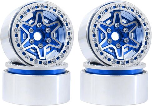 4PCS 1.9Inch Beadlock Planetary Shape Rims for 1/10 TRX4 TRX6 SCX10 SCX10 II 90046 SCX10 III AXI03007 D90 RC Crawler Car (Red) in Saudi Arabia