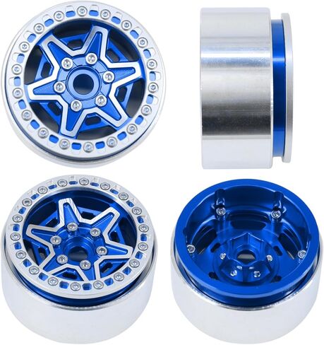 4PCS 1.9Inch Beadlock Planetary Shape Rims for 1/10 TRX4 TRX6 SCX10 SCX10 II 90046 SCX10 III AXI03007 D90 RC Crawler Car (Red) in Saudi Arabia
