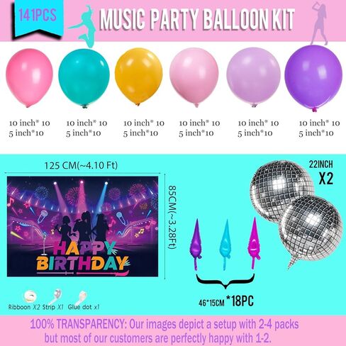 Themed Birthday Party Decorations - K-Pop Music with purple pink teal Balloon Arch Kit & Disco Star Explosion foil Balloons for Girls pop movie fans Party Y2K Theme decor (Purple) in Saudi Arabia