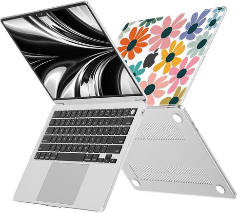 AKIT متوافق مع حافظة MacBook Air 13 بوصة 2025 2024 2023 2022 M4 M3 M2 A3240 A3113 A2681، غطاء صلب للكمبيوتر المحمول مع واقي شاشة + غطاء لوحة مفاتيح لجهاز MacBook Air 13.6 بوصة - زهور ملونة in Kuwait