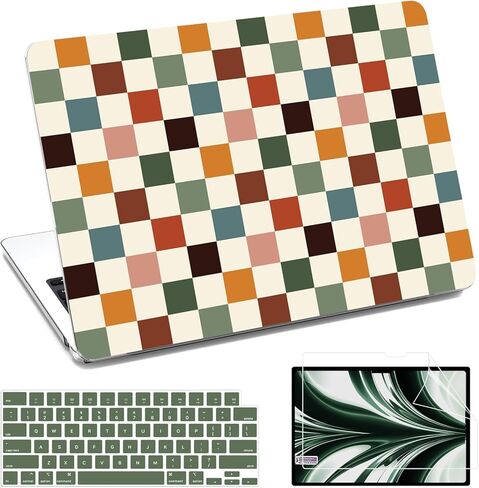 AKIT متوافق مع حافظة MacBook Air 13 بوصة 2025 2024 2023 2022 M4 M3 M2 A3240 A3113 A2681، غطاء صلب للكمبيوتر المحمول مع واقي شاشة + غطاء لوحة مفاتيح لجهاز MacBook Air 13.6 بوصة - زهور ملونة in Kuwait