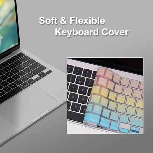 حافظة MOSISO متوافقة مع جهاز MacBook Air 13 بوصة 2025 2024 2023 2022 M4 A3240 M3 A3113 M2 A2681، غطاء صلب من البلاستيك وغطاء لوحة مفاتيح وواقي شاشة لجهاز MacBook Air 13.6 بوصة، صدف وعقدة فيونكة in Saudi Arabia