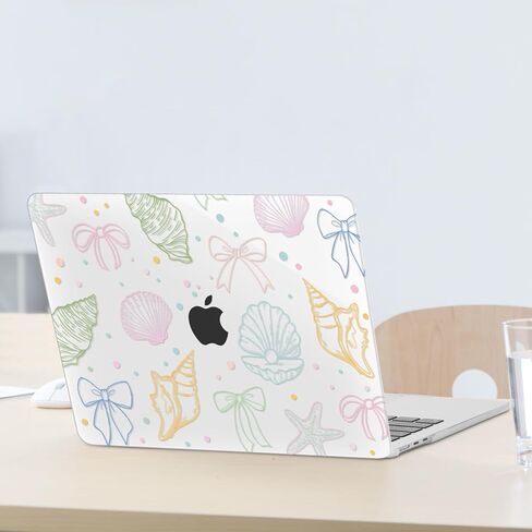 حافظة MOSISO متوافقة مع جهاز MacBook Air 13 بوصة 2025 2024 2023 2022 M4 A3240 M3 A3113 M2 A2681، غطاء صلب من البلاستيك وغطاء لوحة مفاتيح وواقي شاشة لجهاز MacBook Air 13.6 بوصة، صدف وعقدة فيونكة in Saudi Arabia