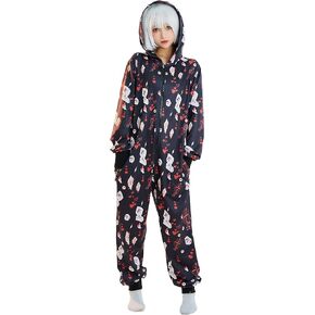 haikyuu Women Onesie Pajama Loungewear Adult Hooded Homewear Jumpsuit Kigurumi Cartoon Outfits Sleepwear Halloween
