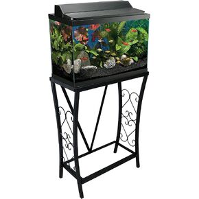 Aquatic Fundamentals 10 Gallon Metal Aquarium, 20.9" L x 11" W, Black