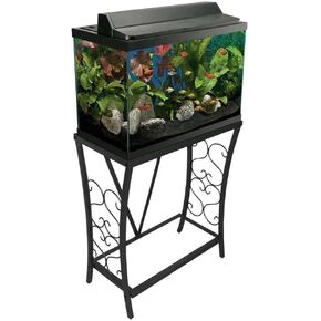 Aquatic Fundamentals 10 Gallon Metal Aquarium, 20.9" L x 11" W, Black