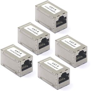 VCELINK Cat6 Coupler Shielded, Ethernet Cable Extender PoE, 10-Pack | PoE Support｜CAT6/CAT5E/CAT5｜Ethernet Cable Extender｜Female to Female Extender｜10-Pack, Silver in Kuwait