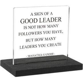 Inspirational Office Decor Sign for Cubicle Decor or Desk Decorations, Motivational Office Desk Décor for Home Office, Leadership Gifts for Women Leader Boss Mentor, DSF81