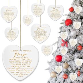 Cunhill Nurse Appreciation Gifts Bulk Nurse Gifts for Women Thank You Best Nurse Ceramic Sign Nurse Day Ornaments Gifts with Flannel Bags Appreciation Present for Nusing Graduation(8 Pcs, Star)