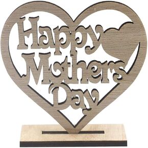 BinaryABC Happy Mother's Day Wooden Ornament,Mother' s Day Decorative Craft Embellishments,Mother's Day Decorations