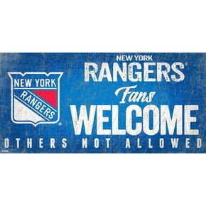 NHL New York Rangers Unisex New York Rangers Fans Welcome Sign, Team Color, 6 x 12