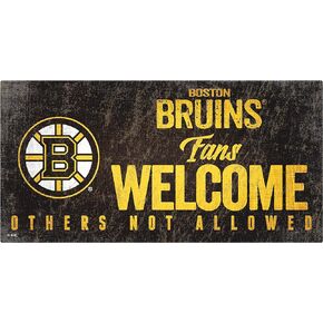 NHL Boston Bruins Unisex Boston Bruins Fans Welcome Sign, Team Color, 6 x 12
