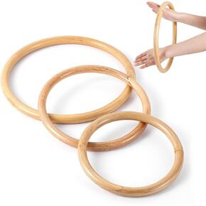 Blueweenly 3 Pcs Wing Chun Rattan Ring Kung Fu Ring Wing Chun Training Equipment Natural Wood Rings for Training Kung Fu, 7, 9, 11 Inches
