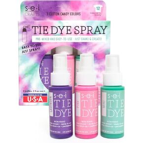 S.E.I. Camo Tie Dye Kit 3 Pack: Pre-Mixed Spray Tie Dye Kit, Easy-to-Use, Non-Toxic Fabric Dye in Grass Green, Walnut, and Charcoal, Shake and Spray