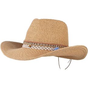 Straw Cowboy Hat for Women Men Girls Roll up Wide Brim Western Cowgirl Summer Beach Sun Hats