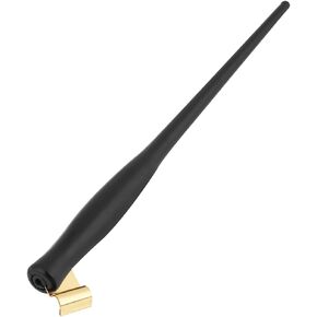 Hztyyier 6.5 Inch Calligraphy Oblique Nib Pen Holder, Black Right Handed Dip Nib Pen Holder with Removable Multi-fit Brass Flange for Beginners Birthday Gift