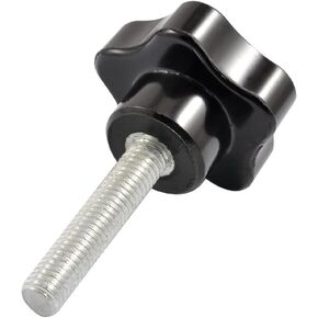 uxcell Black M8 x 40mm Thread Replacement Star Hand Knob Tightening Screw