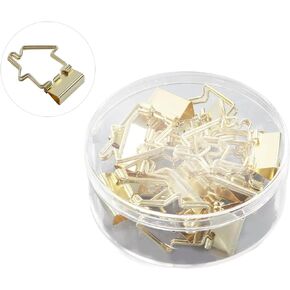 15Pcs Clips, Small Paper Clamps Metal Paper Clips Stationery Photo File Picture Bag Clip Clamp for Office Home House Shaped Handle