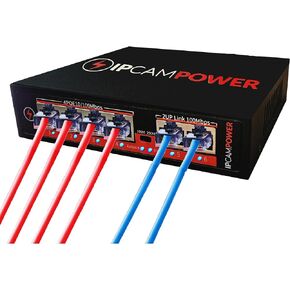 IPCamPower 6 Port Unmanaged POE Switch, 4 Port POE+ & 2 Ethernet Uplink, 802.3at 30 Watts Per Port, 60 Watt Total Budget, Extend Mode up to 820', Fanless, Metal