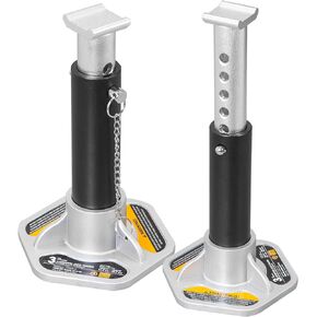 Torin 3 Ton (6,000 LBs) Capacity Aluminum Jack Stands, 2 Pack, Black/Silver, AT43004B
