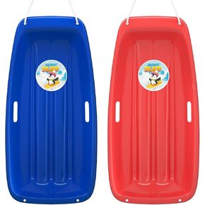 AGPTEK 35 بوصة متين للانحدار Sprinter Toboggan Snow Sled للبنين والبنات والبالغين مع مقابض مدمجة وحبل سحب in Kuwait