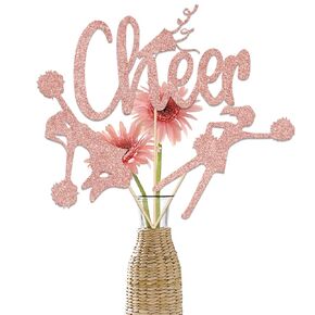 12 Pcs Rose Gold Cheerleading Centerpiece Sticks, Cheerleading Theme Birthday Decorations, cheerleading party decorations, Cheer Team Baby Shower Wedding Party Supplies