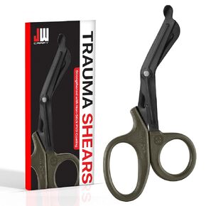 JW Craft Pack of 2 Medical Trauma Shears - 7.5'' Premium Bandage Scissors Stainless Steel Blade with Non-Stick Plasma Coating - Surgical Scissors for Nurses, Doctors, EMT, First Aid Essentials