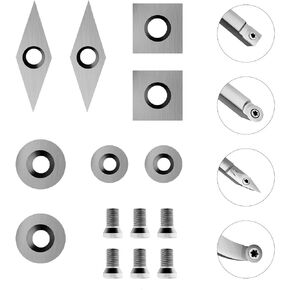 مجموعة 8 قطع من كربيد التنجستن لأدوات تحول مخرطة الخشب (تشمل 11 مم مربع بنصف قطر، 12 مم و8.9 مم دائري، 30 × 10 مم ماسي بنقطة حادة)، مزودة بمسامير. in Kuwait