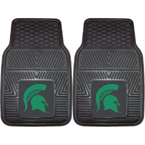 FANMATS 8918 Michigan State Spartans مجموعة سجادة سيارة من الفينيل شديدة التحمل مكونة من قطعتين، سجادات أرضية الصف الأمامي، حماية من جميع الأحوال الجوية، ملاءمة عالمية، تصميم خزان عميق in Saudi Arabia