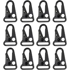 12 Pieces 1 Inch Enlarged Mouth Clip Sling Clasp Hook for Keychain Snap Hooks Outdoor Bag Backpack Tactical Carabiners