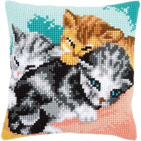 Vervaco Cute Kittens Pillow Cover Needlepoint Kit
