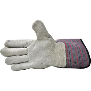 5015 5 Pair Pack Leather palm work gloves cowhide leather suede finish, single or double palm
