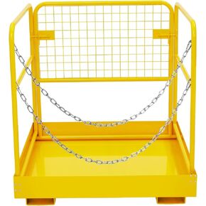 Towallmark Forklift Safety Cage 36"x36" for 1 or 2 People, Forklift Man Basket 1200 Lbs, Foldable Forklift Work Platform for Changing Lights, Painting, Roof Repair, Tree Service