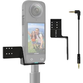 CYNOVA Cold Shoe for Insta360 X4 Accessories, Invisible Mic Bracket Compatible with insta360 X4 / X3 / One RS 1inch / One X2 for RODE Wireless GO Microphone Holder
