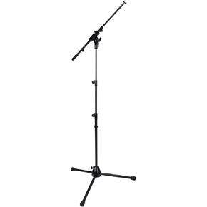 K&M Konig & Meyer 25200.500.55 Microphone Stand With 2 Piece Telescopic Boom Arm | Easy Height Adjustment | Folding Leg Design | Non-Slip Tripod Base | Pro Grade for all Musicians | German Made