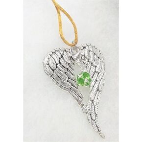 August Birthstone Angel Wings Memorial Ornament