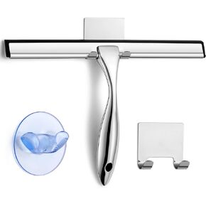 ممسحة دش متعددة الأغراض لأبواب الدش والحمام والنوافذ والزجاج والزجاج الأمامي للسيارة، تتضمن خطاف شفط وخطاف لاصق، 18/8 من الفولاذ المقاوم للصدأ، 10 بوصات، برونزية in Kuwait