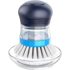 MR.SIGA Soap Dispensing Palm Brush Storage Set, Kitchen Brush with Holder for Pot Pan Sink Cleaning, 1 Set