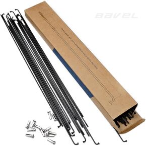 BaveL 36Pcs 14G J Bend Bicycle Steel Spokes(210-220 mm),Cycle Spokes with Brass Nipples,Mountain Bike Steel Spoke,for MTB Wheel Spokes,Ebike,Trekking,City Bikes-Replacement/Repair Spoke