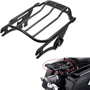 PBYMT Detachable Luggage Rack Two Up Air Wing Mounting Rack Compatible for Harley Touring Street Glide Road King Electra Glide 2009-2024 (Chrome)