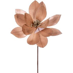 Vickerman 22" Lavender Velvet Sheen Glitter Trim Poinsettia Stem, 4 per Bag.