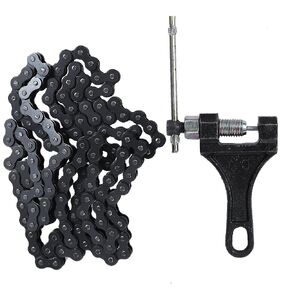 Saihisday 420 132L Standard Roller Chain 420 Chain 132 Link + Chain Breaker for 50cc-150cc 4-Stroke Snow Blowers Dirt Pit Bike Motorcycle Quad TaoTao ATV