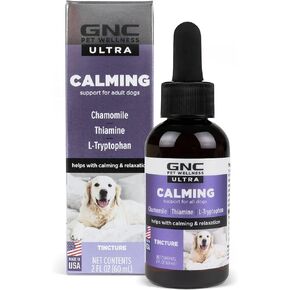 GNC Ultra for Pets Calming Oil Tincture for Dogs, 2 fl. oz | Calming Drops for Dogs | Dog Supplements for Anxiety Supplements for Pets with Stress | Dog Supplements