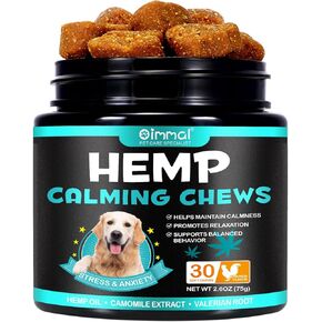 Calming Chews for Dogs, 110 Pet Care Calming Chews for Dogs with Hemp Oil, Dog Anxiety Relief During Thunderstorms, Separation, Delicious Dog Calming Treats for Dog Stress… (Beef 30chews)