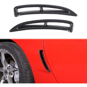 PIUGILH Car Fender Side Vents Cover Fit for Corvette C6 2005-2013 Exterior Accessories, ABS Fender Air Flow Intake Decorative Sticker Trim, Carbon Fiber Pattern, 2Pcs